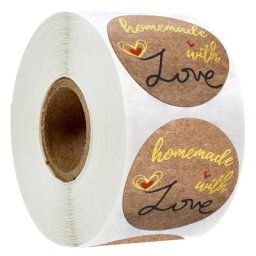 Autocollants ronds en papier kraft naturel 500 pièces adhésifs pour sceau adhésif GT ""zones emade