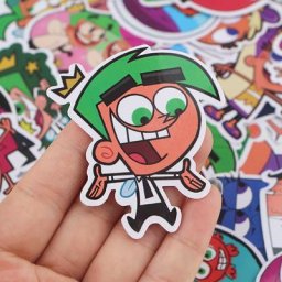 Autocollants Muraux Imperméables du Dessin Animé The Fairly Oddparents Jouet Amusant pour Bagages