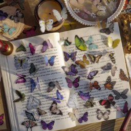 Ensemble d'autocollants vintage imperméables pour animaux de compagnie papillon insectes