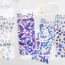 Autocollants séries étoiles bleues étiquette Scrapbooking flocons de neige flocons rubans
