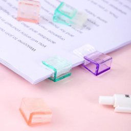 MOHAMM-Petites pinces à reliure en plastique transparent pour étudiants dossier de documents