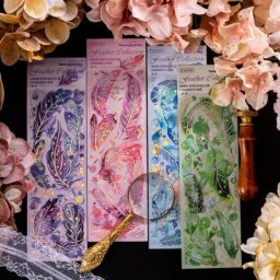 Yoofun – magnifique autocollant en plumes colorées autocollant plastique PET imperméable pour