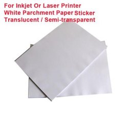 Autocollant blanc semi-transparent A4 adhésif en parchemin végétal pour imprimante laser/jet