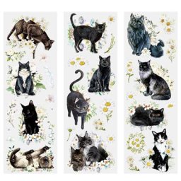 Autocollants décoratifs imperméables pré-découpés pour bricolage 6 feuilles (3 modèles * 2) de