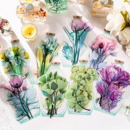 Journamm – autocollants transparents en PET étiquette Scrapbooking motif Floral et plante pour
