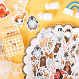 Mohamm-stickers en animaux de ferme autocollants en boîte de 45 pièces autocollant de décoration