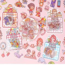 Étiquettes autocollantes décoratives Kawaii pour fille étiquette Scrapbooking dessin animé pour