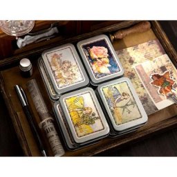 Yoofun-Autocollants elfe mignons papier Washi l'horloge matériau touristique boîte en acier