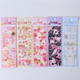 Autocollants Kawaii en forme de petit Animal lapin chiot colonne romaine personnalisés matériel