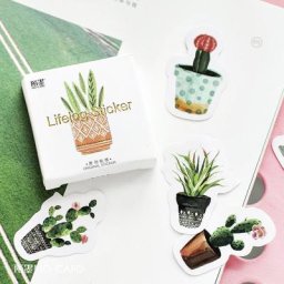 Autocollants d'étiquettes plantes vertes cultivées en Pot étiquette autocollante Scrapbooking