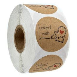 Rouleau d'autocollants en papier kraft pour la cuisson à la main étiquettes adhésives pour sceller