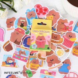 YUNIJelly-Ensemble d'autocollants décoratifs en papier Kawaii Snacks Mignons Ours Autocollants