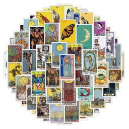 Cartes de Tarot de Divination autocollants Vintage pour raconter la Fortune étiquette Scrapbook