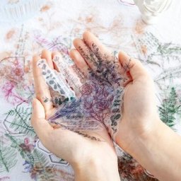 Autocollants décoratifs pour scrapbooking plante fleur rose AndrPet déco journal intime