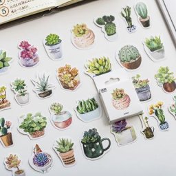 Mohamm-autocollants en boîte de 50 pièces stickers ""Feelings of Succulents"" autocollant de plante