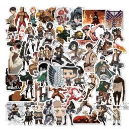 Paquet d'autocollants de dessin animé attaque sur Titan Graffiti de dessin animé Kawaii pour