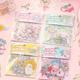 Autocollants décoratifs dorés en PVC étiquette Scrapbooking Kawaii fille animal fraise