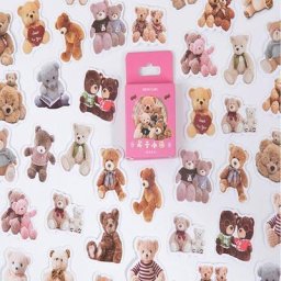 Autocollants en boîte de dessin animé ours papeterie de décoration pour enfants scrapbooking