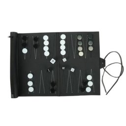 Backgammon enroulable en cuir PU pour adultes et enfants ensemble de jeu portable classique