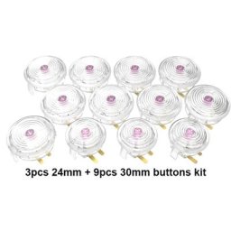 3 pièces 24mm 9 pièces 30mm en cuir uttons mécaniques remplacement pour rcade ontroller uilds