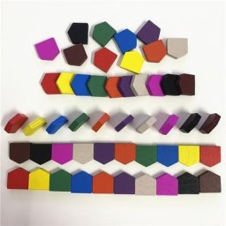 Pions de maison en bois colorés pour jetons accessoires de jeu de société 10 couleurs 16x16mm 50