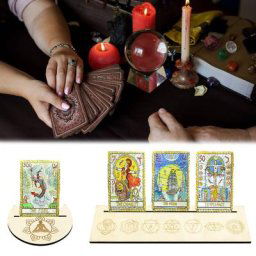 Support de cartes de tarot en bois pour sorcière présentoir à outils fournitures d'autel Wiccan