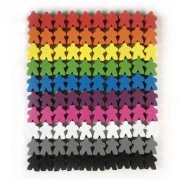 Meeples-100 pions en bois de 16mm 14 couleurs pièces de rechange pour jeu de société composants