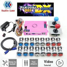 Kit de Jeu d'Arcade FHD 1080P Pandora Box DX Joystick Sanwa 8 Voies Chromé Bouton Poussoir