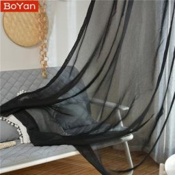 Rideaux de fenêtre en tulle pur pour la maison 4 couleurs noir et blanc traitement de fenêtre