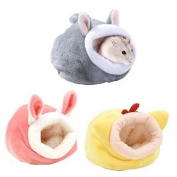Maison d'hiver en velours pour Hamster et cochon d'inde nid chaud pour petit Animal Cage chaude