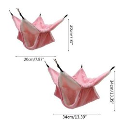 Hamac Hamster en peluche Double couche sac de couchage chaud et épais nid suspendu Cage M68E