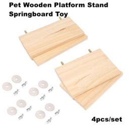 Plate-forme en bois pour animaux de compagnie support actif rectangulaire jouet 105 planches