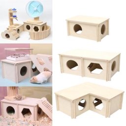 Maison en bois pour Hamster cachette pour petit Animal cabane de jeu en bois naturel décor de