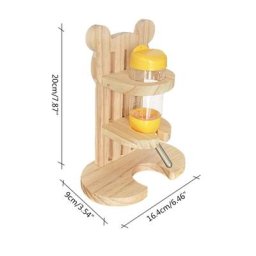 Bouteille d'eau en plastique avec support en bois Stable pour lapins Rats Chipmunks écureuils et