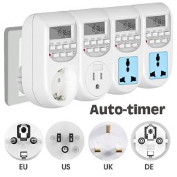Minuterie programmable numérique robuste de 7 jours 16 programmes EU US UK DE Plug 12/24 heures