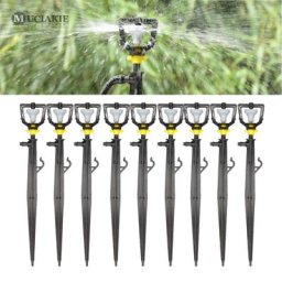 MUCIAKIE-Micro arroseur sur piquet de 22.2cm 2mm 130LPH 10 pièces roue de rotation à 360 ° pour