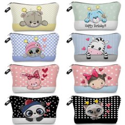 Trousse de toilette pour femmes organisateur de maquillage Original motif bloc de couleur dessin