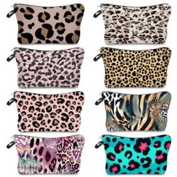 AZOLE-Trousse de Toilette Personnalisée pour Femme Imprimé Léopard Pliable Multifonction Voyage