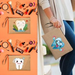 Sacs à cosmétiques avec impression de dents pour dames pocommuniste de voyage sacs de rangement