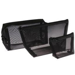 3 pièces/ensemble femmes voyage noir mode cosmétique sac de toilette maquillage organisateur sacs