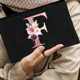 Trousse de maquillage à motif de lettres roses pour filles sacs à main mignons trousse de