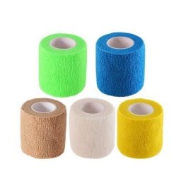 Bandage artificiel astique Auto-Adhésif Non Tissé de 2.5cm x 5m Bande Sportive Ronde pour Soins de