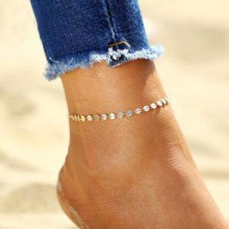 Bracelets de cheville à paillettes Boho pour femmes pieds nus sandales chaussures coeur tortue
