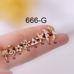 Boucles d'oreilles en acier inoxydable pour femmes bijoux de Piercing pour le corps 1 pièce de 20G