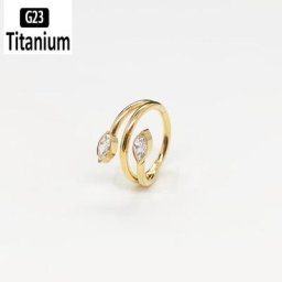Boucles d'oreilles en titane pour Piercing anneaux de nez Septum plaqué or CZ Zircon Tragus