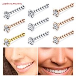 Nariz boucles d'oreilles nez en acier | 20G Nariz Piercing en opale CZ nez os clou de nez bijoux