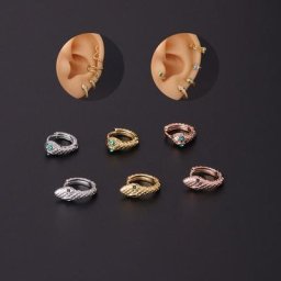 Boucle d'oreille en forme de serpent pour femmes 1 pièce Cartilage bijoux de Piercing mode Helix