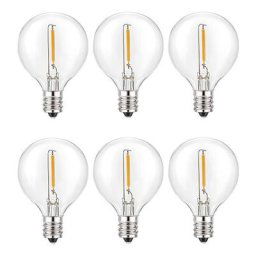 Ampoules de remplacement Led G40 E12 6 pièces Base à vis incassable Globe lumineux pour chaîne