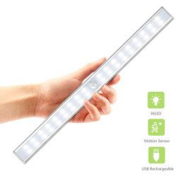Lumières LED à capteur de mouvement PIR 20/36/64LED Rechargeable par USB lampe de sécurité