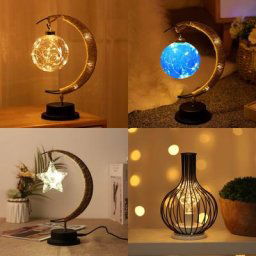 Lampe LED en forme de lune Sepak Takraw faite à la main en rotin corde de chanvre en fer forgé